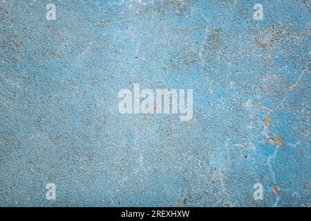 Blue concrete surface with old faded paint. Old cement texture Stock Photo