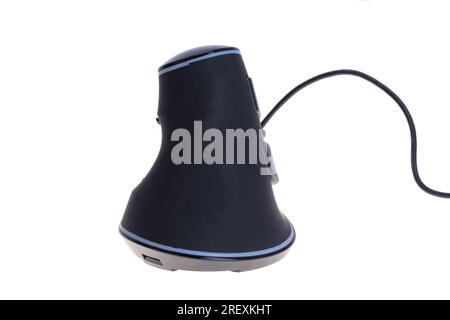 Vertical gaming computer mouse isolated on white background Stock Photo