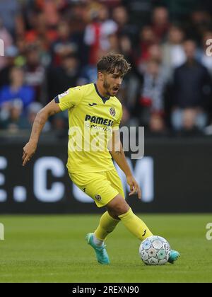 Adria Altamira of FC Barcelona U19 competes for the ball with