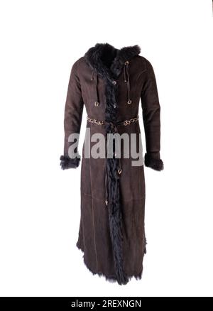 sheepskin coat on a white background Stock Photo - Alamy