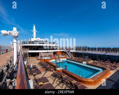 Upper deck of Cunard's MS Queen Victoria Stock Photo