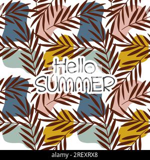 Abstract seamless summer pattern with tropical leaves Stock Vector