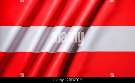 Austria flag, three dimensional render, satin texture Stock Photo