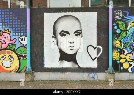 Limerick city, Ireland. 30th July, 2023.A large crowd gathered in Arthur's Quay this sunday to make a tribute on the passing of Irish singer songwriter Sinéad O'Connor. Credit: Karlis Dzjamko/Alamy Live News Stock Photo