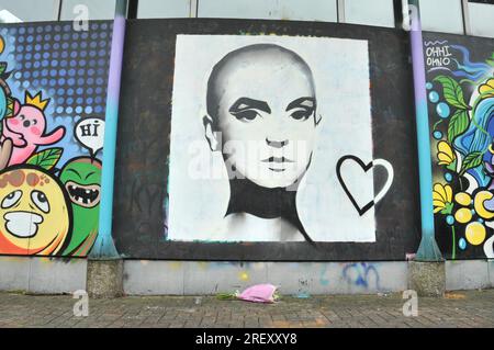 Limerick city, Ireland. 30th July, 2023.A large crowd gathered in Arthur's Quay this sunday to make a tribute on the passing of Irish singer songwriter Sinéad O'Connor. Credit: Karlis Dzjamko/Alamy Live News Stock Photo