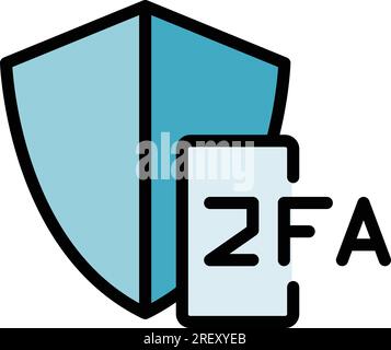 2fa shield icon outline vector. Code login. Internet mobile color flat Stock Vector