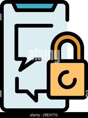 Login sms icon outline vector. Multi code. Internet mobile color flat Stock Vector