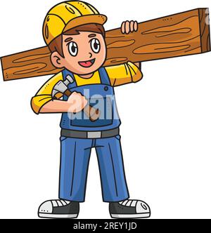 Carpenter Cartoon Colored Clipart Illustration Stock Vector Image & Art ...