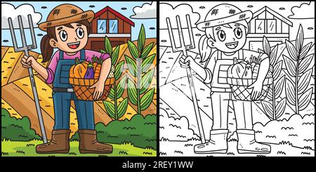 Labor Day Farmer with Harvest Illustration Stock Vector