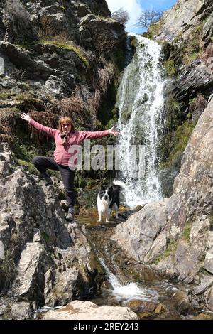 Lightspout Waterfall in Carding Mill Valley on the  Long Mynd , Church Stretton, Shropshire, Uk Stock Photo