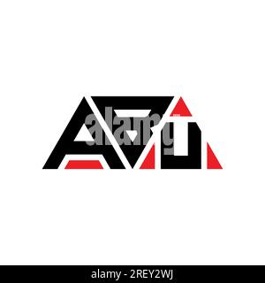 ABU triangle letter logo design with triangle shape. ABU triangle logo design monogram. ABU triangle vector logo template with red color. ABU triangul Stock Vector