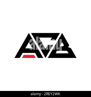 ACB triangle letter logo design with triangle shape. ACB triangle logo design monogram. ACB triangle vector logo template with red color. ACB triangul Stock Vector