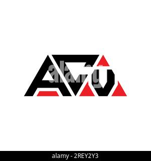 ACV triangle letter logo design with triangle shape. ACV triangle logo design monogram. ACV triangle vector logo template with red color. ACV triangul Stock Vector