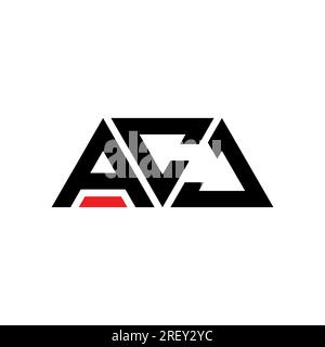 ACJ triangle letter logo design with triangle shape. ACJ triangle logo design monogram. ACJ triangle vector logo template with red color. ACJ triangul Stock Vector