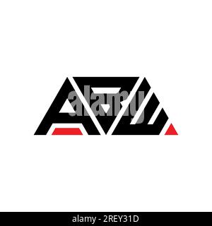 ABW triangle letter logo design with triangle shape. ABW triangle logo design monogram. ABW triangle vector logo template with red color. ABW triangul Stock Vector