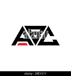 ABC triangle letter logo design with triangle shape. ABC triangle logo design monogram. ABC triangle vector logo template with red color. ABC triangul Stock Vector