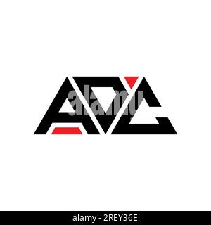 ADC triangle letter logo design with triangle shape. ADC triangle logo design monogram. ADC triangle vector logo template with red color. ADC triangul Stock Vector