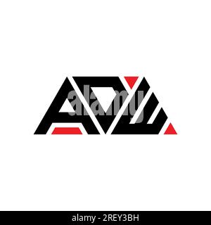 ADW triangle letter logo design with triangle shape. ADW triangle logo design monogram. ADW triangle vector logo template with red color. ADW triangul Stock Vector