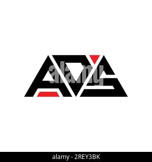 ADS triangle letter logo design with triangle shape. ADS triangle logo design monogram. ADS triangle vector logo template with red color. ADS triangul Stock Vector