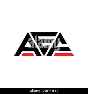 AEF triangle letter logo design with triangle shape. AEF triangle logo design monogram. AEF triangle vector logo template with red color. AEF triangul Stock Vector