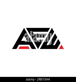AEW triangle letter logo design with triangle shape. AEW triangle logo design monogram. AEW triangle vector logo template with red color. AEW triangul Stock Vector