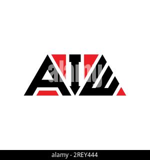 AIW triangle letter logo design with triangle shape. AIW triangle logo design monogram. AIW triangle vector logo template with red color. AIW triangul Stock Vector