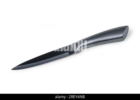 Table knife with metal handle isolated on white background Stock Photo