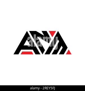 ANM triangle letter logo design with triangle shape. ANM triangle logo design monogram. ANM triangle vector logo template with red color. ANM triangul Stock Vector