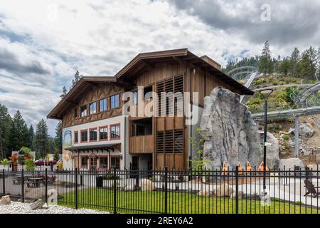 Leavenworth, WA USA June 21, 2023 - Leavenworth Adventure Park features a roller coaster down the mountain Stock Photo