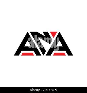 ANA triangle letter logo design with triangle shape. ANA triangle logo design monogram. ANA triangle vector logo template with red color. ANA triangul Stock Vector