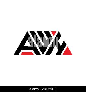 AWH triangle letter logo design with triangle shape. AWH triangle logo design monogram. AWH triangle vector logo template with red color. AWH triangul Stock Vector