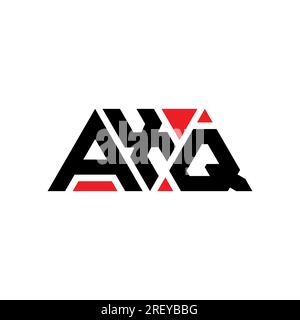 AXQ triangle letter logo design with triangle shape. AXQ triangle logo design monogram. AXQ triangle vector logo template with red color. AXQ triangul Stock Vector