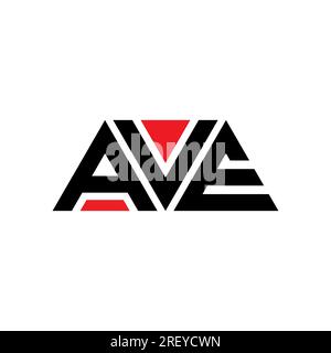 AVE triangle letter logo design with triangle shape. AVE triangle logo design monogram. AVE triangle vector logo template with red color. AVE triangul Stock Vector