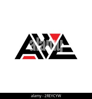 AXE triangle letter logo design with triangle shape. AXE triangle logo design monogram. AXE triangle vector logo template with red color. AXE triangul Stock Vector