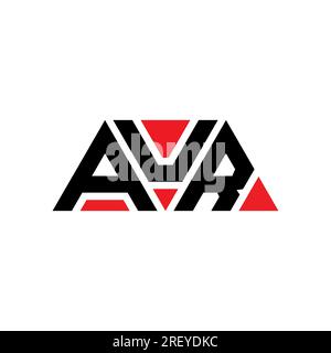 AUR triangle letter logo design with triangle shape. AUR triangle logo design monogram. AUR triangle vector logo template with red color. AUR triangul Stock Vector