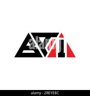 BAI triangle letter logo design with triangle shape. BAI triangle logo design monogram. BAI triangle vector logo template with red color. BAI triangul Stock Vector