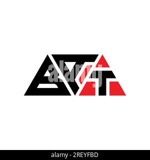 BAT triangle letter logo design with triangle shape. BAT triangle logo design monogram. BAT triangle vector logo template with red color. BAT triangul Stock Vector
