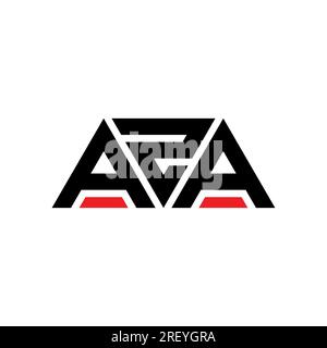 AZA triangle letter logo design with triangle shape. AZA triangle logo design monogram. AZA triangle vector logo template with red color. AZA triangul Stock Vector