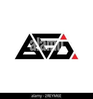 BED triangle letter logo design with triangle shape. BED triangle logo design monogram. BED triangle vector logo template with red color. BED triangul Stock Vector