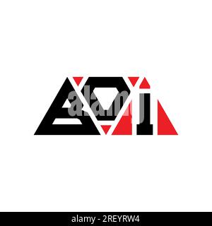 BOI triangle letter logo design with triangle shape. BOI triangle logo design monogram. BOI triangle vector logo template with red color. BOI triangul Stock Vector