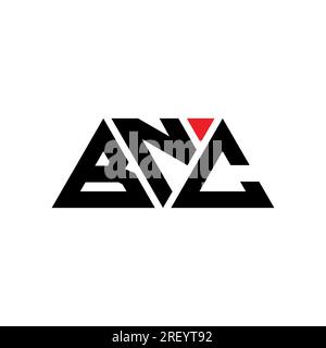BNC triangle letter logo design with triangle shape. BNC triangle logo design monogram. BNC triangle vector logo template with red color. BNC triangul Stock Vector