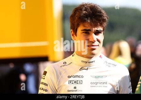 Stavelot, Belgium. 30th July, 2023. Lance Stroll of Aston Martin at the end of the F1 Grand Prix of Belgium at Spa Francorchamps on July 30, 2023 Stavelot, Belgium. Credit: Marco Canoniero/Alamy Live News Stock Photo