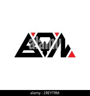 BQN triangle letter logo design with triangle shape. BQN triangle logo design monogram. BQN triangle vector logo template with red color. BQN triangul Stock Vector