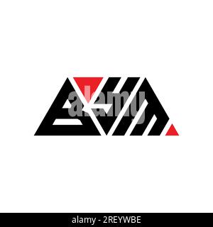 BYM triangle letter logo design with triangle shape. BYM triangle logo design monogram. BYM triangle vector logo template with red color. BYM triangul Stock Vector