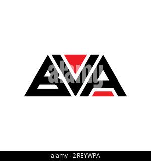 BVA triangle letter logo design with triangle shape. BVA triangle logo design monogram. BVA triangle vector logo template with red color. BVA triangul Stock Vector