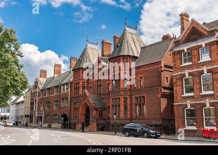 UK, Bedford, 5 July 2023, Shire Hall, magistrates court, editorial, build 1881, historic municipal building in St Paul's Square Stock Photo