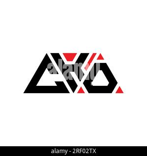 CKO triangle letter logo design with triangle shape. CKO triangle logo design monogram. CKO triangle vector logo template with red color. CKO triangul Stock Vector