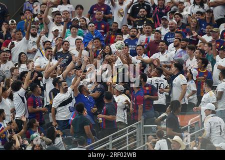 Arlington, Texas, United States: 82,026 people was the attendance for the Soccer Champions Tour game between Barcelona and Real Madrid played at AT&T Stadium on Saturday July 29, 2023. (Credit Image: © Javier Vicencio/eyepix via ZUMA Press Wire) EDITORIAL USAGE ONLY! Not for Commercial USAGE! Stock Photo