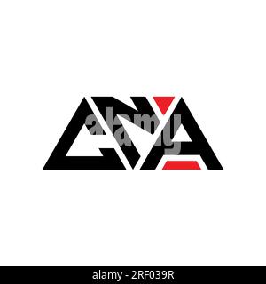 CNA triangle letter logo design with triangle shape. CNA triangle logo design monogram. CNA triangle vector logo template with red color. CNA triangul Stock Vector