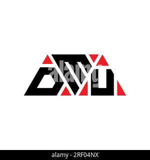 DMU triangle letter logo design with triangle shape. DMU triangle logo design monogram. DMU triangle vector logo template with red color. DMU triangul Stock Vector